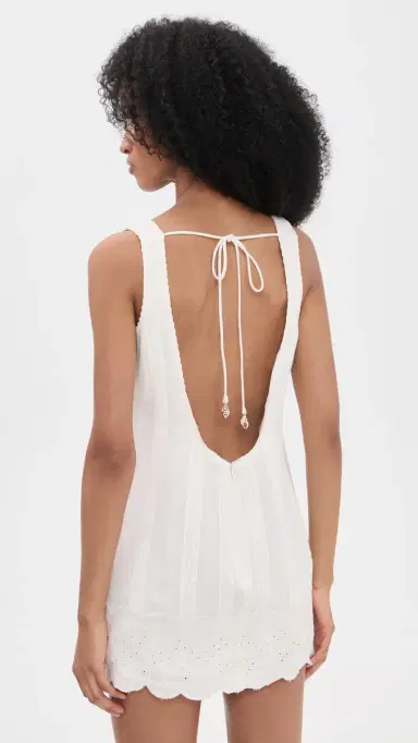 Show Me Your Mumu Ciao Mini Dress White Eyelet Embroidery | Thumbnail 3