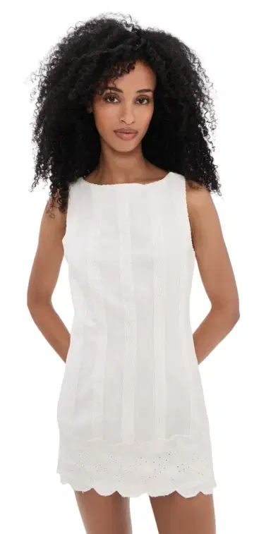 Show Me Your Mumu Ciao Mini Dress White Eyelet Embroidery | Thumbnail 1