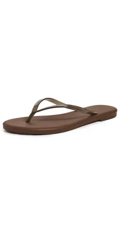 TKEES Aqua Jelly Flip Flops Brun | Thumbnail 1