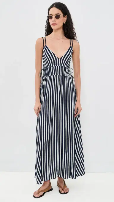 Faherty Sunbeam Dress Spellbound Coastal Stripe L | Thumbnail 5