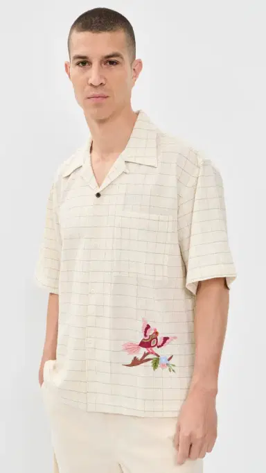 Kardo Rohit Hand Embroidered Shirt Natural M | Thumbnail 2 Kardo Rohit Hand Embroidered Shirt Natural M | Thumbnail 2