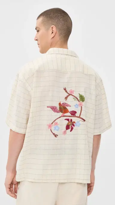 Kardo Rohit Hand Embroidered Shirt Natural M | Thumbnail 3 Kardo Rohit Hand Embroidered Shirt Natural M | Thumbnail 3
