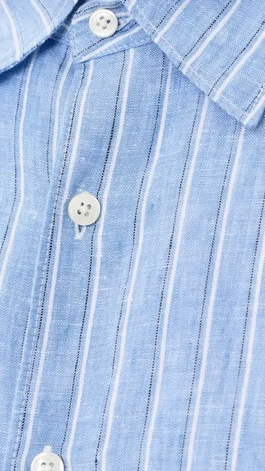 Theory Irving Stripe Top In Relaxed Linen Crisp Blue Multi M | Thumbnail 6 Theory Irving Stripe Top In Relaxed Linen Crisp Blue Multi M | Thumbnail 6