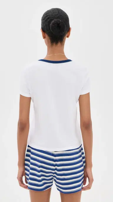 Sunny Somewhere Bisous Ringer Tee Navy Ringer L | Thumbnail 3