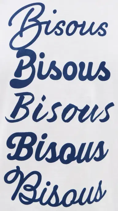 Sunny Somewhere Bisous Ringer Tee Navy Ringer L | Thumbnail 6