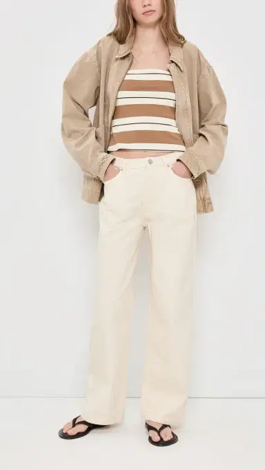 PARKE Wide Leg Jeans Cream 30 | Thumbnail 5
