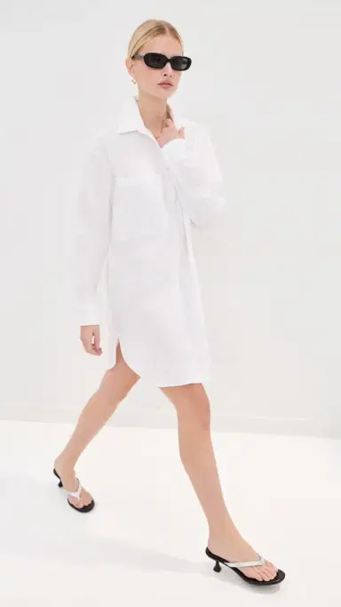 LE BOP Francesca Shirt Dress White | Thumbnail 2