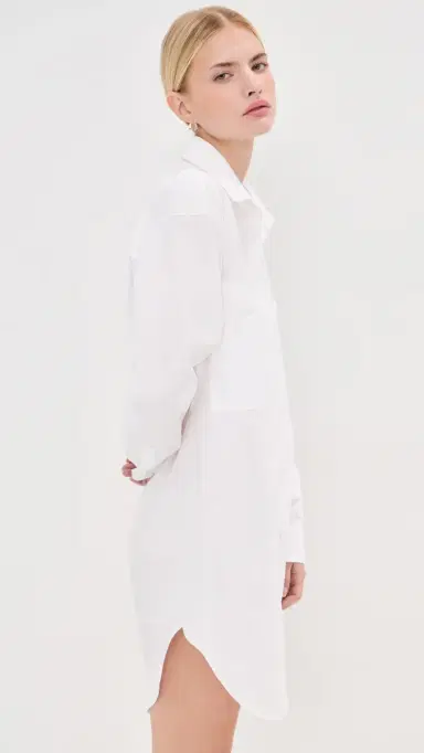 LE BOP Francesca Shirt Dress White | Thumbnail 4