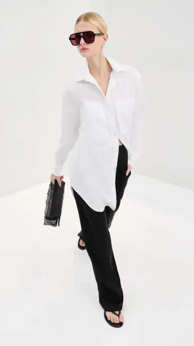 LE BOP Francesca Shirt Dress White | Thumbnail 6
