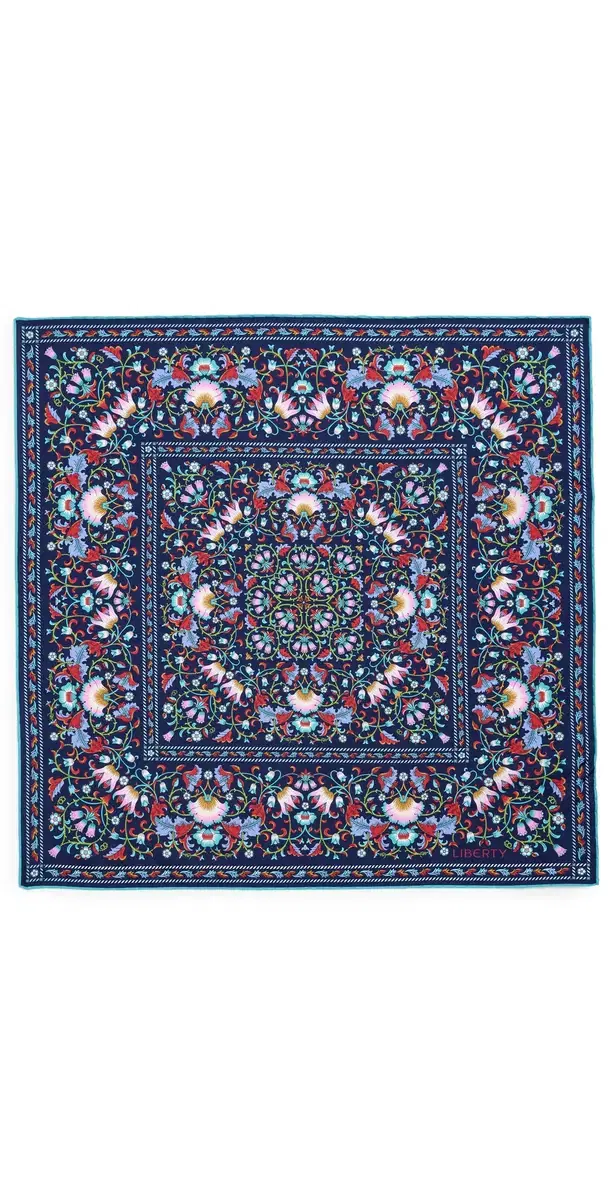 LIBERTY Lodden Silk Scarf NAVY One Size