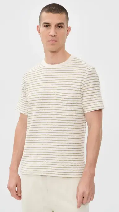 Frame Ribbed Stripe Tee Natural Stripe | Thumbnail 2 Frame Ribbed Stripe Tee Natural Stripe | Thumbnail 2
