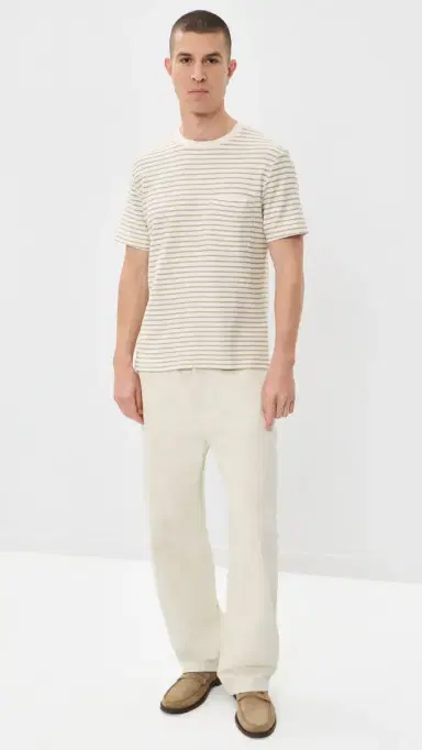 Frame Ribbed Stripe Tee Natural Stripe | Thumbnail 5 Frame Ribbed Stripe Tee Natural Stripe | Thumbnail 5