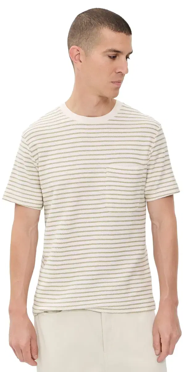 FRAME Ribbed tripe Tee Natural tripe
