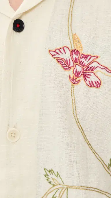 Kardo Ronen Hand Embroidered Floral Shirt Natural M | Thumbnail 6 Kardo Ronen Hand Embroidered Floral Shirt Natural M | Thumbnail 6