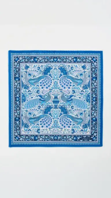 LIBERTY Peacock Garden Silk Scarf | Thumbnail 4