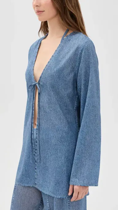 rag & bone Miramar Crinkle Coverup Top minet S | Thumbnail 4