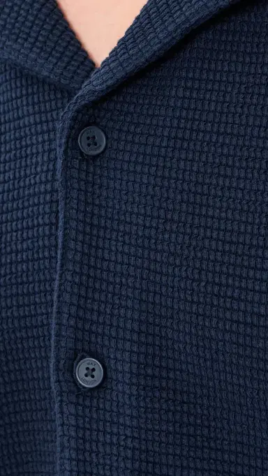 Wax London Clayland Textured Interlock Shirt Navy | Thumbnail 6 Wax London Clayland Textured Interlock Shirt Navy | Thumbnail 6