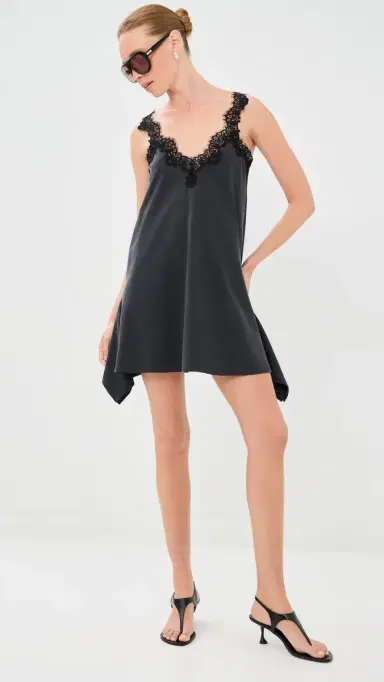 Stella McCartney Lace Mix Washed Jersey Dress Washed Black | Thumbnail 2 Stella McCartney Lace Mix Washed Jersey Dress Washed Black | Thumbnail 2