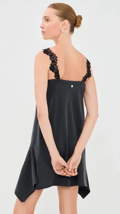 Stella McCartney Lace Mix Washed Jersey Dress Washed Black | Thumbnail 4 Stella McCartney Lace Mix Washed Jersey Dress Washed Black | Thumbnail 4