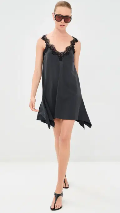 Stella McCartney Lace Mix Washed Jersey Dress Washed Black | Thumbnail 6 Stella McCartney Lace Mix Washed Jersey Dress Washed Black | Thumbnail 6