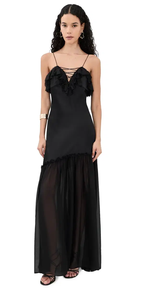 Elaria Silk Gown Noir