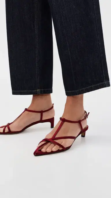 Jil Sander Cage Low Heel Sandals Cherry 40 | Thumbnail 3