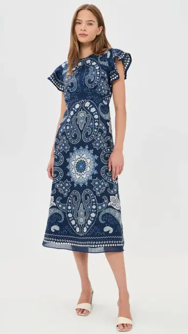 Sea Emelina Print Midi Dress Navy 4 | Thumbnail 2 Sea Emelina Print Midi Dress Navy 4 | Thumbnail 2