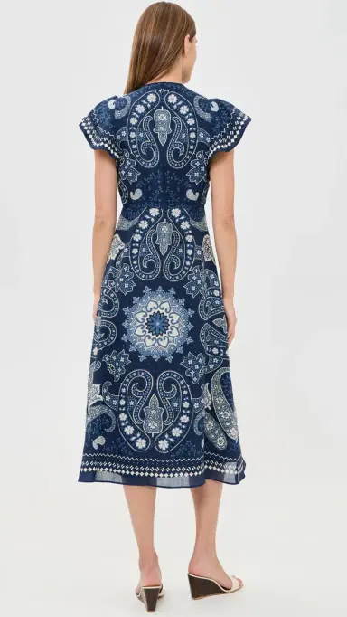 Sea Emelina Print Midi Dress Navy 4 | Thumbnail 3 Sea Emelina Print Midi Dress Navy 4 | Thumbnail 3