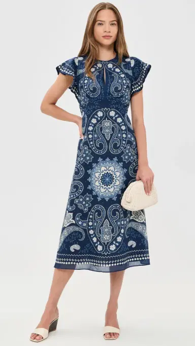 Sea Emelina Print Midi Dress Navy 4 | Thumbnail 5 Sea Emelina Print Midi Dress Navy 4 | Thumbnail 5