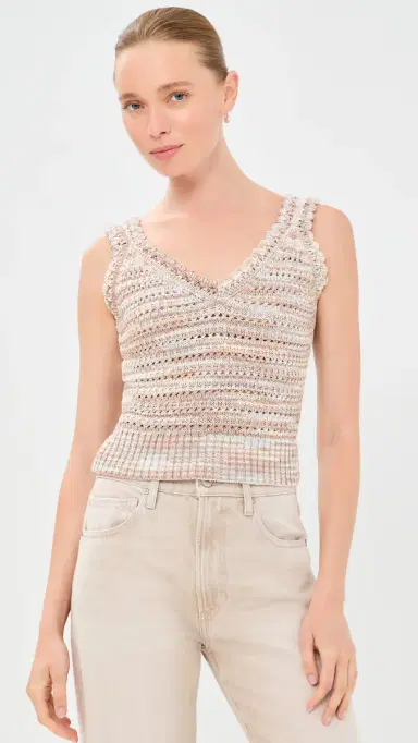 Veronica Beard elwyn Knit Tank Beige Multi | Thumbnail 2