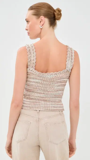 Veronica Beard elwyn Knit Tank Beige Multi | Thumbnail 3