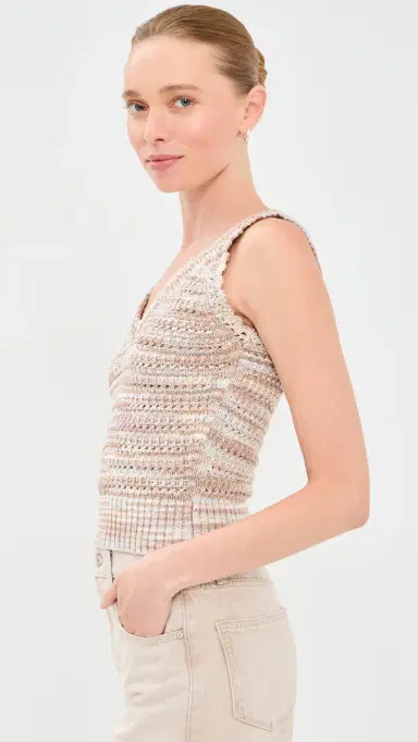 Veronica Beard elwyn Knit Tank Beige Multi | Thumbnail 4