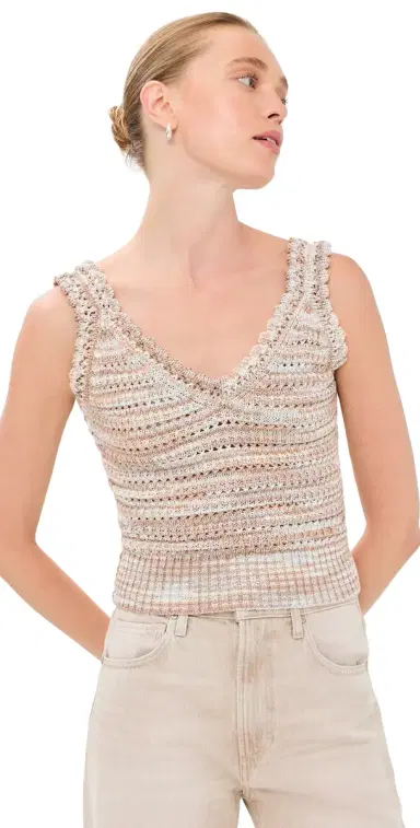 Veronica Beard elwyn Knit Tank Beige Multi | Thumbnail 1
