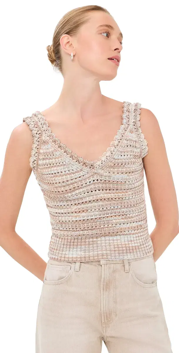 Veronica Beard elwyn Knit Tank Beige Multi