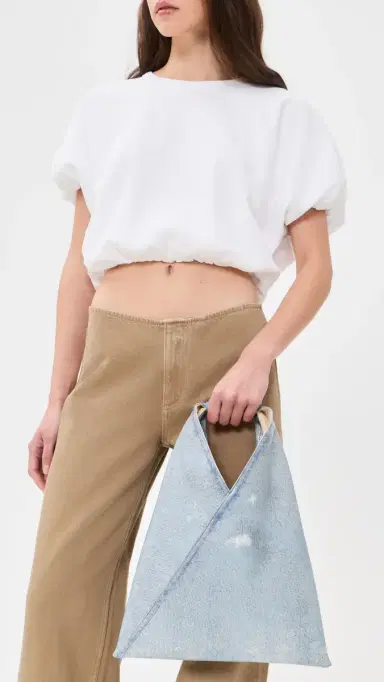 MM6 Maison Margiela Small Japanese Handbag Bleached Denim One Size | Thumbnail 3 MM6 Maison Margiela Small Japanese Handbag Bleached Denim One Size | Thumbnail 3