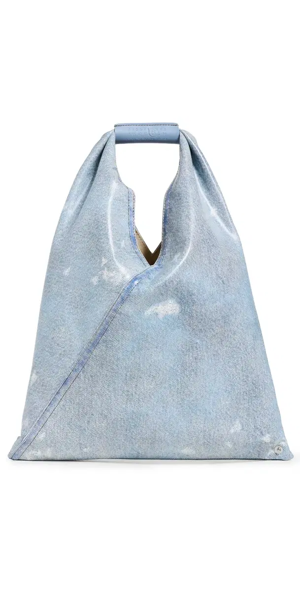 Small Japanese Handbag Bleached Denim One Size