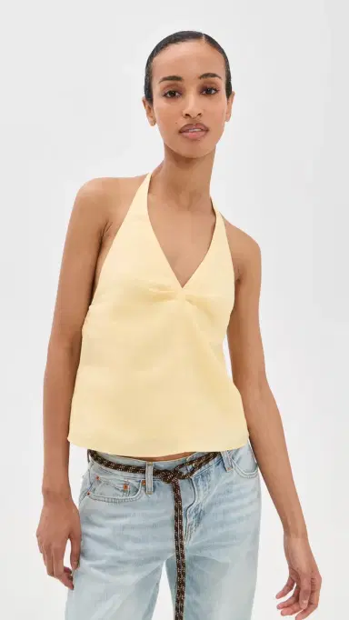 Staud Corso Linen Top Butter | Thumbnail 2