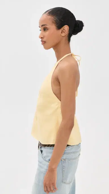 Staud Corso Linen Top Butter | Thumbnail 4
