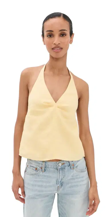 Staud Corso Linen Top Butter | Thumbnail 1
