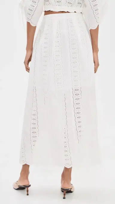 Hevron Amaris Skirt White Eyelet 4 | Thumbnail 3 Hevron Amaris Skirt White Eyelet 4 | Thumbnail 3
