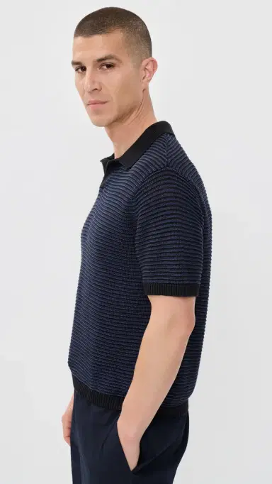 Taylor Stitch The Valencia Sweater Polo Coal Stripe 38 | Thumbnail 4 Taylor Stitch The Valencia Sweater Polo Coal Stripe 38 | Thumbnail 4