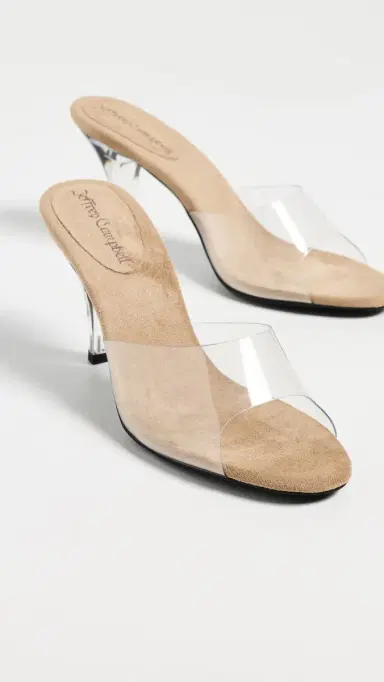 Jeffrey Campbell Cendrillon Vinyl Sandals Nude Suede Clear 5 | Thumbnail 5