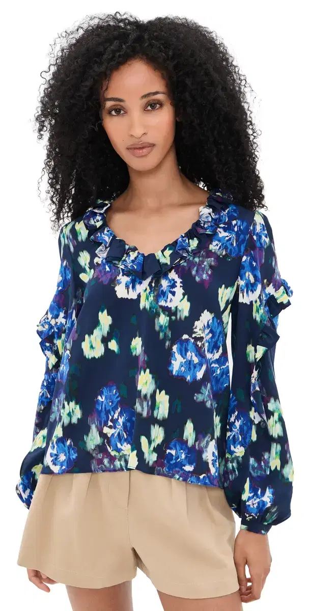 Ulla Johnson Marguerite Silk Blouse Evening Bloom