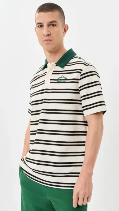 Malbon Fairway Bass Club Polo Ivory Stripe S | Thumbnail 2