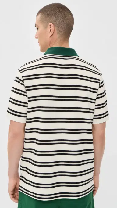 Malbon Fairway Bass Club Polo Ivory Stripe S | Thumbnail 3