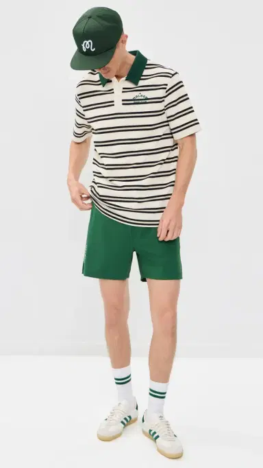 Malbon Fairway Bass Club Polo Ivory Stripe S | Thumbnail 5