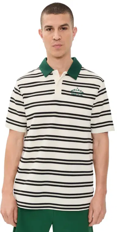 Malbon Fairway Bass Club Polo Ivory Stripe S | Thumbnail 1