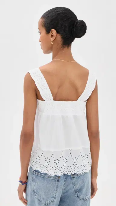 Playa Lucila Eyelet Tank White | Thumbnail 3