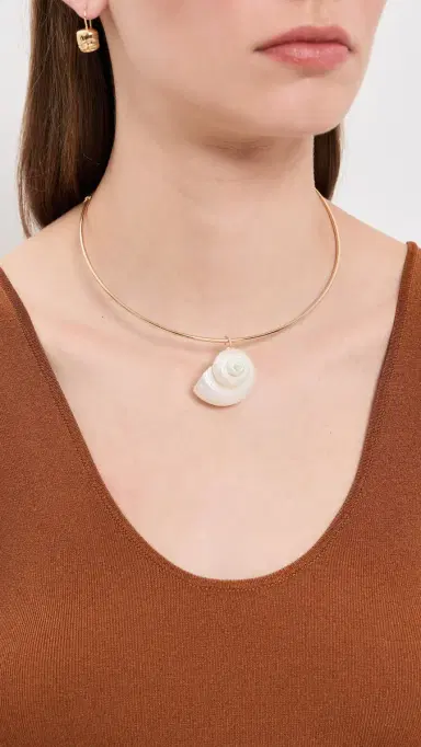 BaubleBar Santana Shell Collar Necklace Pearl One Size | Thumbnail 3