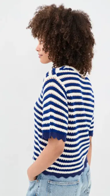 Birds of Paradis Jules Sweater T-Shirt Nvy w/ Aw Stripe S | Thumbnail 4